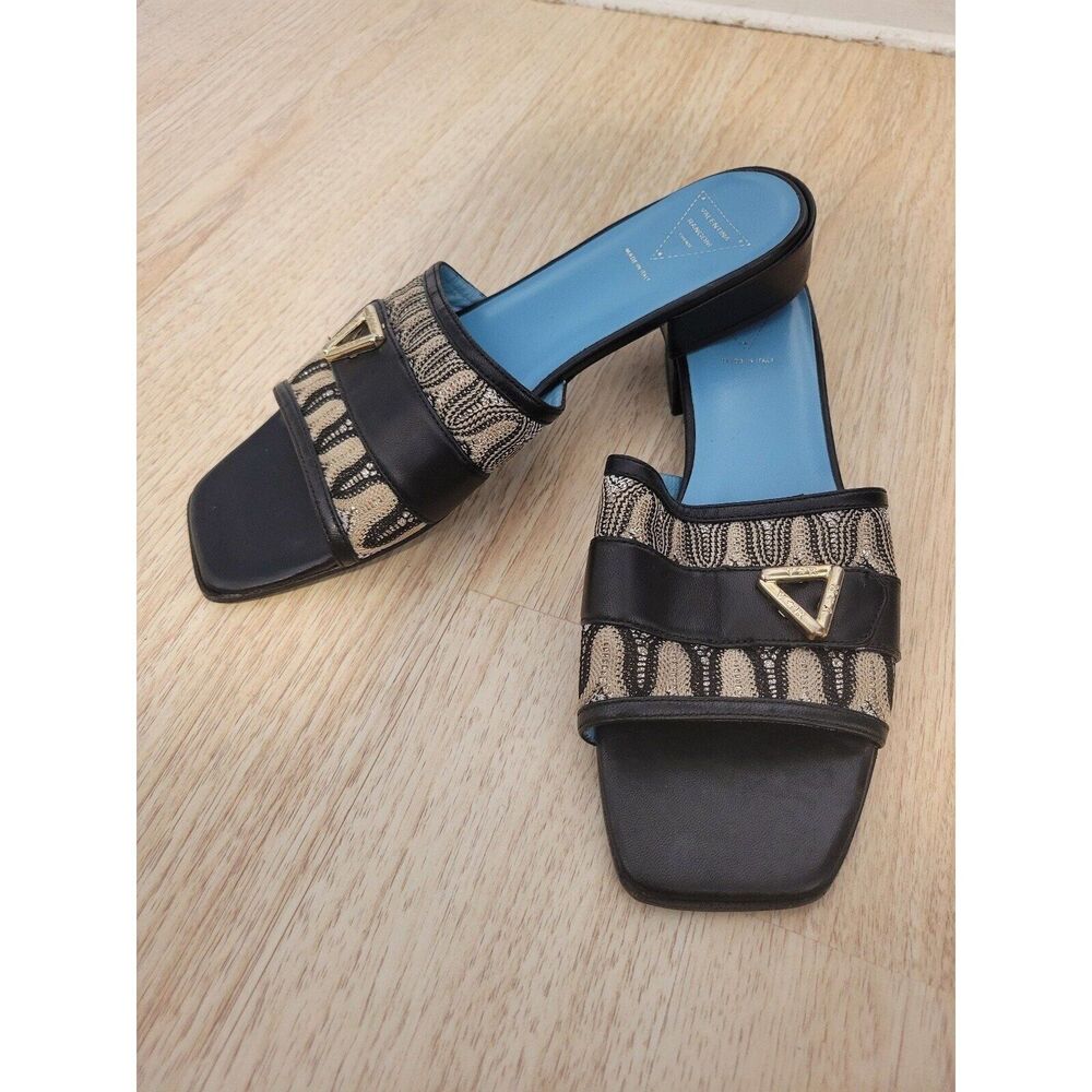 New womens sz 8 Valentina Rangoni Italian leather short heel slip on sandal shoe